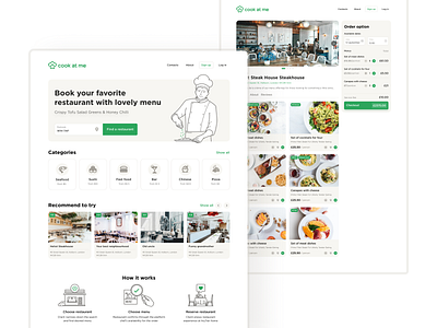 Cookatme chef cook delivery food food app order restaurant service ui ux web website