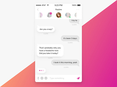 Chat chat concept dailyui dating girl love message sent talk ui ux