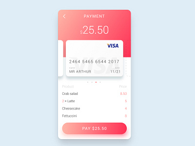 Payment app app design bill card credit pay payment price ui ux