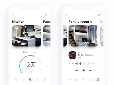 Home Monitoring Dashboard air app conditioning control daily ui iphone x player smart temperature ui ux