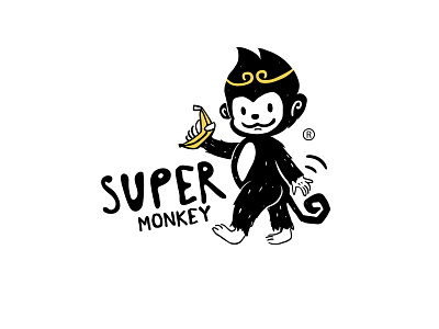 cartoon logo monkey branding design icon illustration ip logo vector 动物 卡通