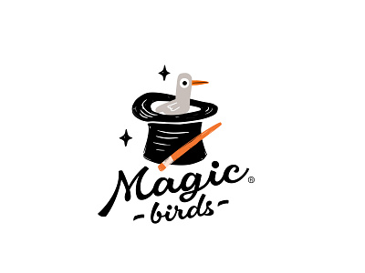 cartoon logo magic birds branding design icon illustration ip logo vector 动物 卡通