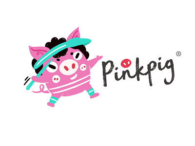 cartoon logo pig branding design icon illustration ip logo vector 动物 卡通
