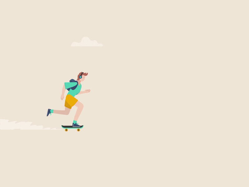 Skater animation character animation dribbble gif skater smoke