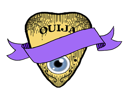 Creepy Ouija Planchette eyeball ouija planchette purple simple lines vector