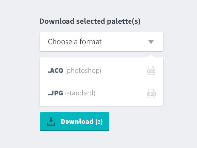 Dropdown - Download Colour Palettes app button colour design download dropdown icon palette photoshop ui web