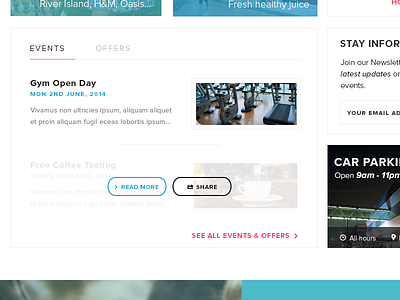 Events / Offers Section clean colour design events minimal nova offers proxima ui web website