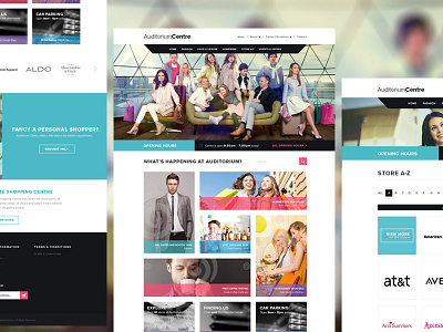 Shopping Centre Website clean colour design flat homepage nova proxima shopping ui ux web website