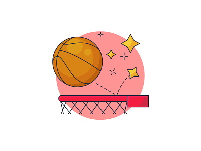 Basketball Illustration ball basketball design flat design icon illustration logo ui vector
