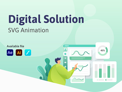 Digital Solution - SVG Animation after effect animated animated gif animation animation design app dashboard design digital gradient illustration lottie lottiefiles motion svg ui vector