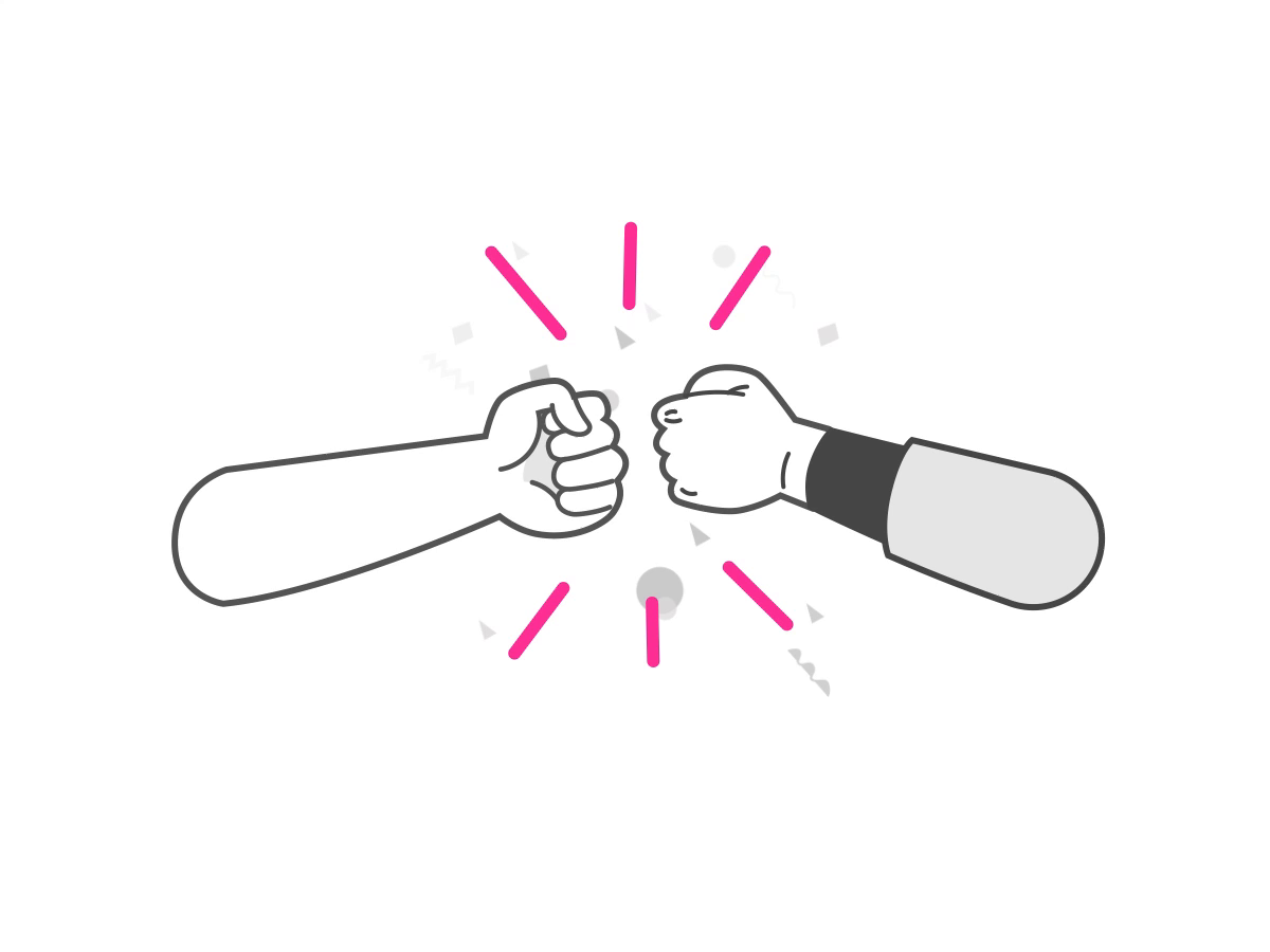 Animated fist bump