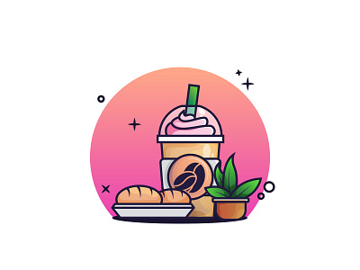 Ice Coffee☕☕ animate animation branding coffee color design first first shoot flat design ice icon illustration logo ui