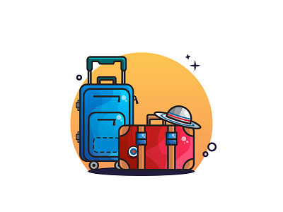 Traveling🛄🛄 animate animation design first shoot flat design icon illustration suitcase suitcases traveling