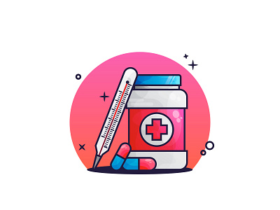 💊💊 animate capsules design first shoot flat design icon illustration medical medicine thermometer