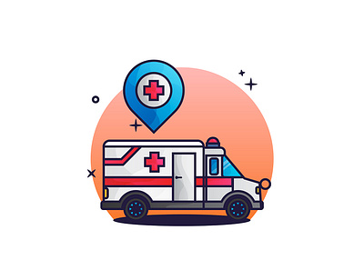 Ambulance🚑🚑 animate animation design first shoot flat design gradient health icon illustration medic