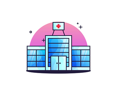 Hospital 🏥🚑 animate animation concept design first flat design gradient healthcare hospital icon illustration medic vector