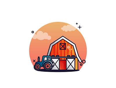 Farm Illustration 🏡🏡 animate animation design farm farming first shoot flat design gradient icon illustration tractors vector