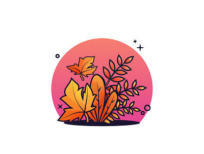 Summer Autumn Leaves 🍁🍁 animate animation autum autumn leaves design first shoot flat design gradient icon illustration leaf leafs leaves