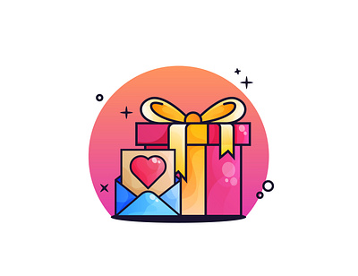 Mail Newsletter and Gift Box Illustration 🎁 animate design gradient icon illustration love newsletter newsletter design ui