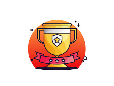 Winner's Trophy Illustration 🏆 apps concept design flat design gradient icon icon set illustration set trophy ui vector web win winner winners
