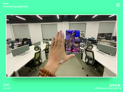 AR_Video call 3d ar design future gesture interaction phone system ui video