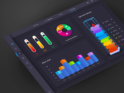 Backend Operating System 4 3d chart dashboard data design fire fui system visualization web