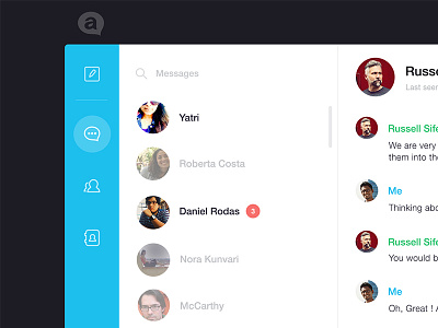 Messaging App flatdesign messaging minimal webapp