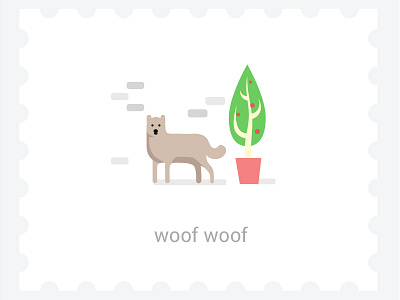 Woof appillustration dog illustration