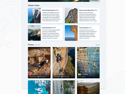 TheCrag.com redesign concept - Australia 2 data viz digital design flat product design rock climbing ux ux ui ux design web website