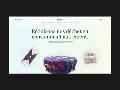 Zozoi - Home page branding design ecommerce landing page motion product ui ux web website