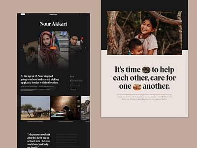 Helping hand — Story page design interaction motion social typography ui ux web website