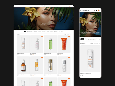 Paracelse — Shop Page beauty branding care design ecommerce elegant interaction parapharmacy product shop ui ux web website