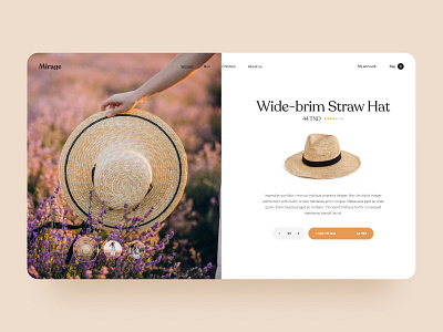 Mirage — Product Page branding collection design ecommerce interaction product summer ui ux web website