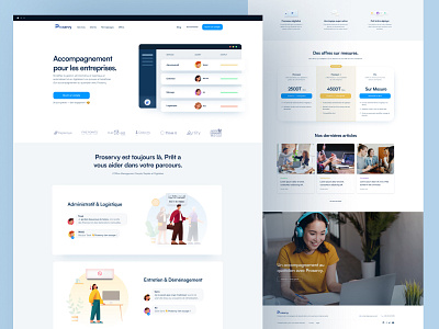 Proservy — Homepage b2b branding dashboard design illustration interaction services ui ux web website