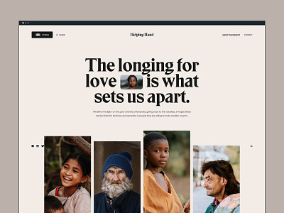 Helping Hand — About Page about aid design editorial help initiative interaction motion poverty social society ui ux web website
