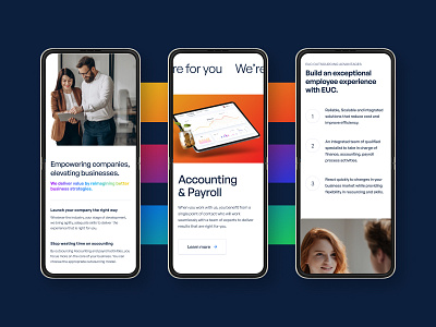 EUC — Mobile Screens art direction branding colorful design gradient interaction mobile motion ui ux web website