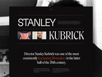 Stanley — Explorations cinema dark design interaction movie story ui ux web website