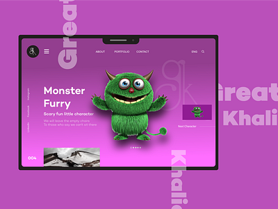 Monster Furry branding design illustration khalid ui ui ux design website