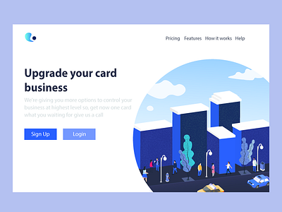 landing page - Upgrade Card bank brand business design illustrator iphone logo ui