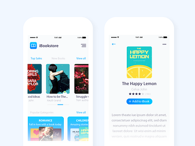 Simple iBookstore book graphics illustrator iphone photoshop ui user ux