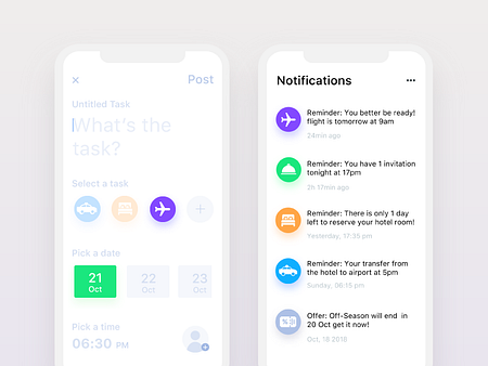 Task App - Create A New Task & Notifications Ui Design by Majed on Dribbble