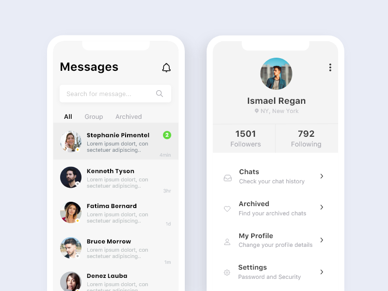 Chat App Main Page Profile Settings Ui Design By Majed Shammary On Dribbble