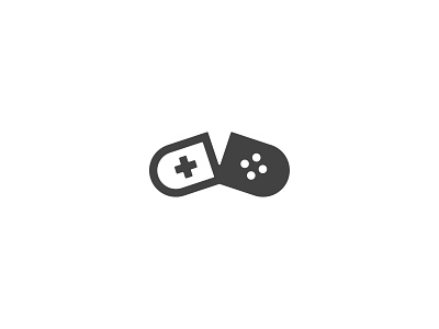 Game Addicted or Capsule Play Controller Joystick Logo Design