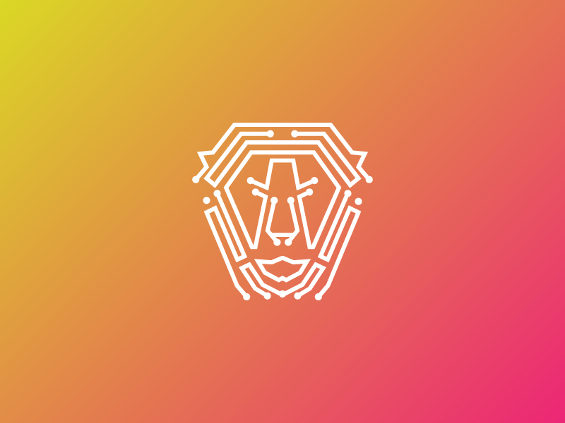 Lion Tech with Line Art by Vectoryzen on Dribbble