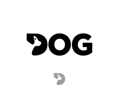 letter D dog pet animal initial style logotype