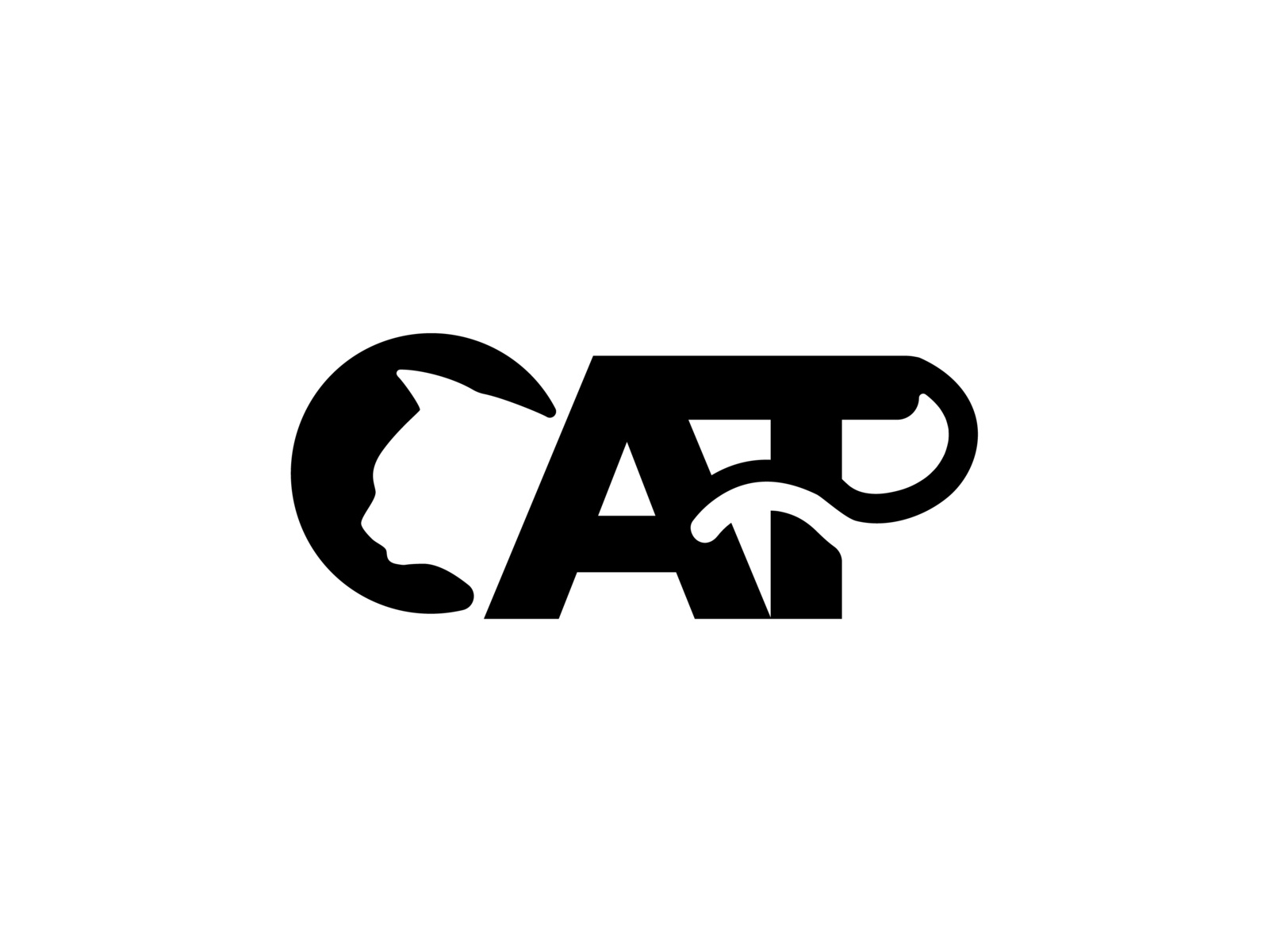 cat pet animal logo text, or letter C for Cat initial Logo by