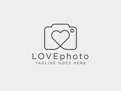 love photography line logo simple badge black care digital eycatching film graphic heart iconic logo image lens line line art logo love photo photographer photography picture technology