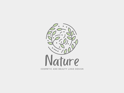 Nature beauty cosmetic line art logo template icon element by ...