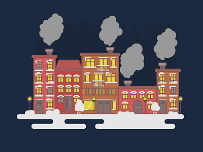 Winter is coming city city guide design flat illustration illustrator simple street ui vector winter