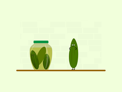 Cucuber at a loss ai cucumber flat illustration ui vector